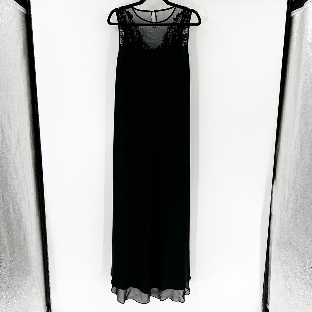 BCBGMAXAZRIA Cassidy Gown Womens Size 2 Black Good‎ Lace High-Low Maxi Dress